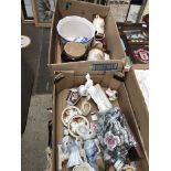 Four boxes of mixed crockery, porcelain