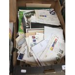 A box of first day covers.