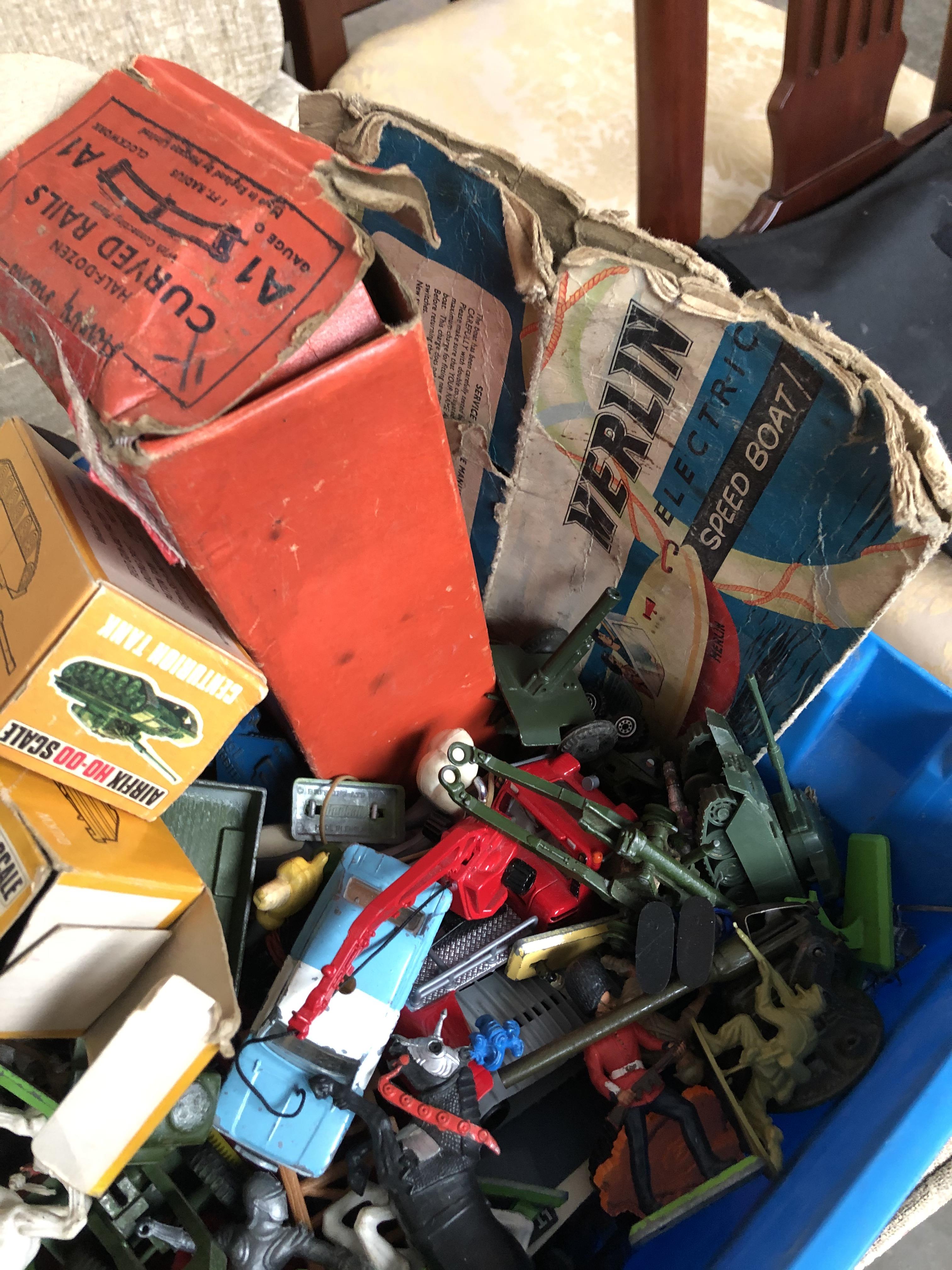 A crate of vintage Brittains, Corgi, Dinky, models vehicles/toys. - Image 2 of 6