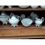 A pottery tea set