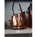 Reproduction copper coal scuttle