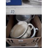 Box of pottery chamber pots