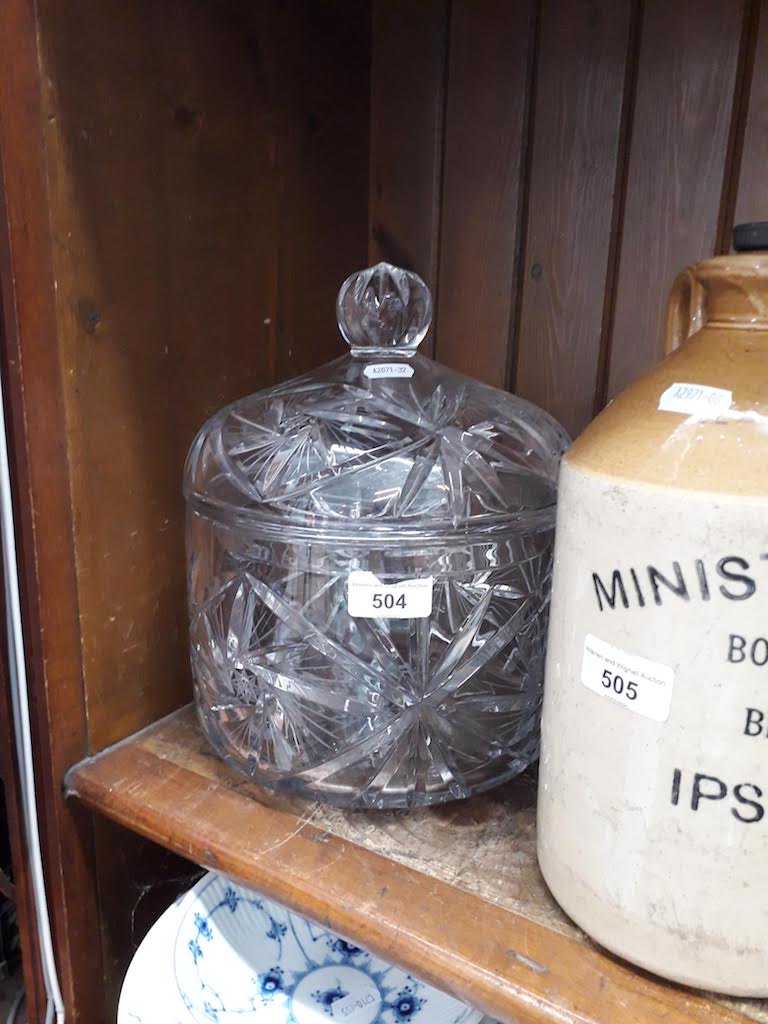 A large glass lidded jar.