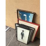 A small quantity of pictures including 3 military officer prints