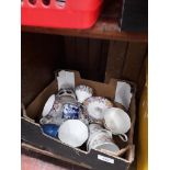 Box of Paragon and Doulton teaware