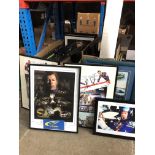 A large quantity of Rally framed photos, artwork, memorabilia - mainly Subaru, some signed photo'