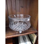 Large glass three footed bowl