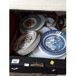Two boxes of mixed pottery and glass