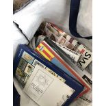 A bag of books including photo albums, Haynes manuals, reference books etc