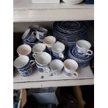 Blue and white dinner ware