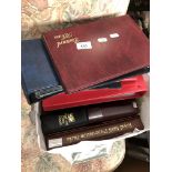 A bag full of empty photo/postcard albums including Royal Mail presentation pack folders