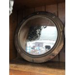 Copper circular wall mirror