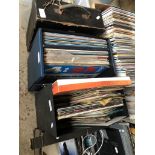 Three boxes of vinyl lps