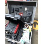 A cased Uni-T electrical testing kit and other items