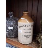 Minster Bros. Botanical Brewers Ipswitch 1932 stoneware bottle