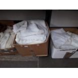 Three boxes of linen and lace