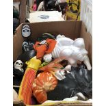 A box of halloween items