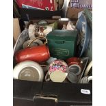 A box of mixed ceramics and glass including chintzware