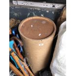 A large heavy duty cardboard storage drum
