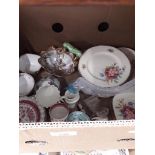 Box of small china ornaments