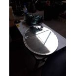 An oval mirror