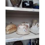 Five Victorian cheese dishes and a jug