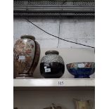 Modern vase, West German vase and Maling bowl