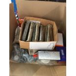 A box of mortice locks, hinges etc