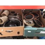 Two boxes of crockery, kitchen ware