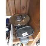 A set of vintage weighing scales with weights