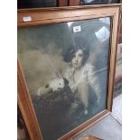 After Sir Henry Raeburn, 'Boy and Rabbit', print, 47cm x 60cm, framed and glazed.