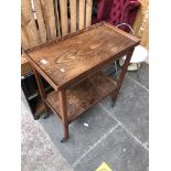 Edwardian oak 2 tier trolley approx 70cm long