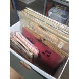 Box of LP records 78s and singles