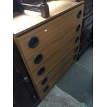 A Stag retro veneered chest of drawers