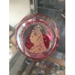 The Queens Diamond Jubilee glass paperweight