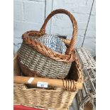 Four wicker baskets