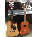 A Chantry acoustic guitar and a Cimar Spanish guitar