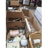 8 boxes of misc to include pottery, ceramics, glassware, ornaments, figures, vases, etc.