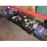 10 boxes of misc kitchenalia, glassware, pottery, china, ornaments, etc. - bottom ( 2 bays ).