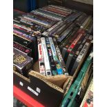 A box of DVDs