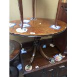 A burr walnut top reproduction oval table