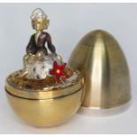 A Stuart Devlin silver surprise egg Pixie, number 141, London 1975, with box. Condition - very good,