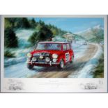 After Tony Smith, "First Mini Monte", The Italian Job, ltd edition signed print, signed in pencil,