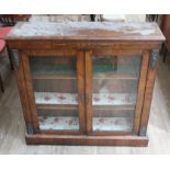 A Victorian gilt metal mounted and inlaid walnut dwarf bookcase, width 106.5cm, depth 32cm &
