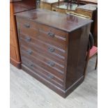 An Edwardian chest of drawers, the locks stamped 'H.H. No.3', width 104.5cm, depth 51cm & height