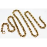 An Italian 9ct gold chain, with UK import marks, length 45cm, wt. 6.84g.