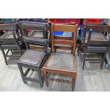 A matched set of eight 19th century chairs and a clerk's chair.