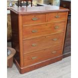 A Victorian mahogany chest of drawers with gilt brass loop handles and platform base, width 111.5cm,