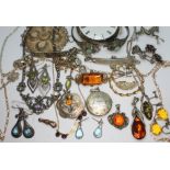 A mixed lot of jewellery comprising various gold and yellow metal gross wt. 7.65g, A Scottish