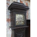 An 18th century 8 day long case clock, the 28cm steel and brass dial signed 'Thomas Clarkson' with